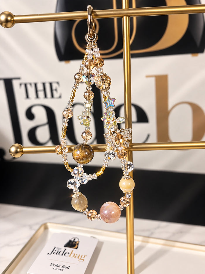 The JadeBags Champagne Butterfly Crystal Charm