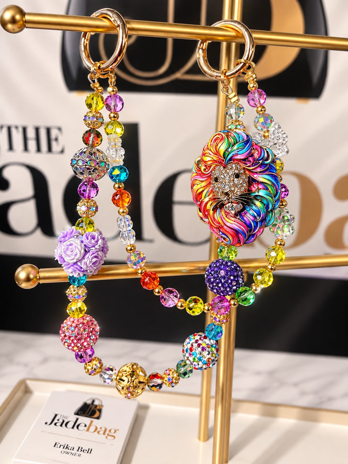 The JadeBags Rainbow Lion Crystal Charm