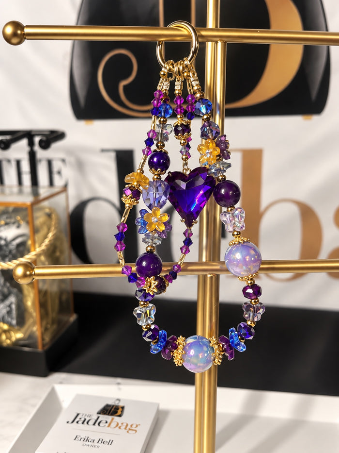 The JadeBags Purple Heart Crystal Charm