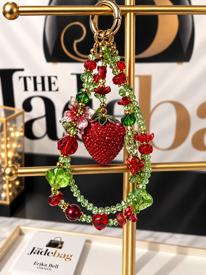 The JadeBags Strawberry Crystal Charm